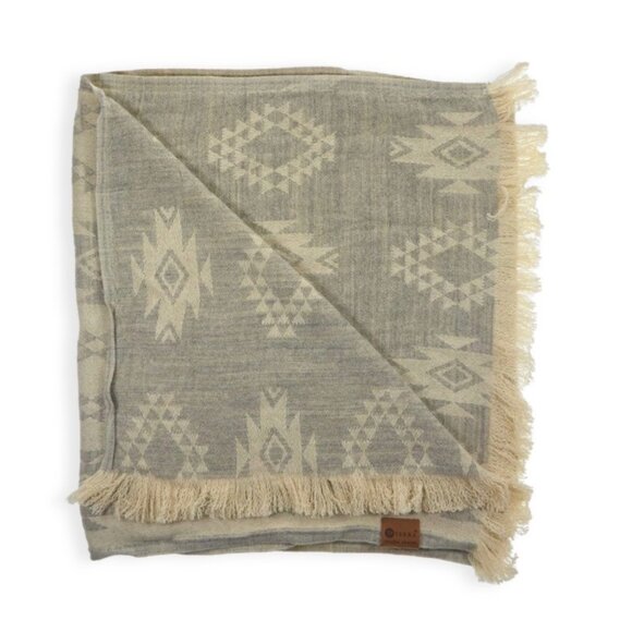 Terra Fall Scarves Collection Beige Aztec Print Open Scarf, NWT - Picture 3 of 14